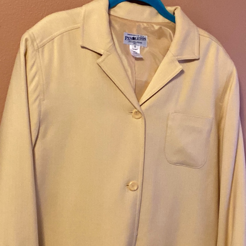Pendleton Light Yellow 3-Button Blazer With Pocke… - image 2